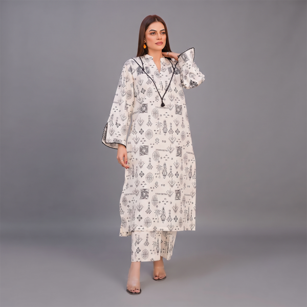 Ivory Noir Printed Co-Ord Set