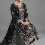 Midnight Noir Embroidered Luxury Lawn Suit