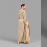 Manahil Embroidered Coffee 3-Piece Festive Anarkali Set