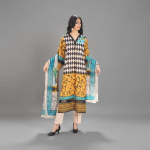 Golden Noir Printed Lawn Set