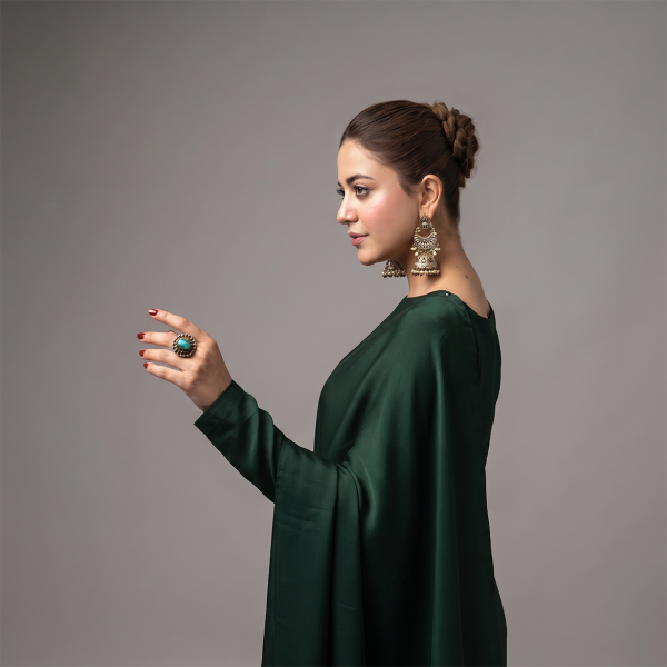 merald Green Satin Saree