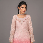 Embroidered Pink Ombré Maxi Dress