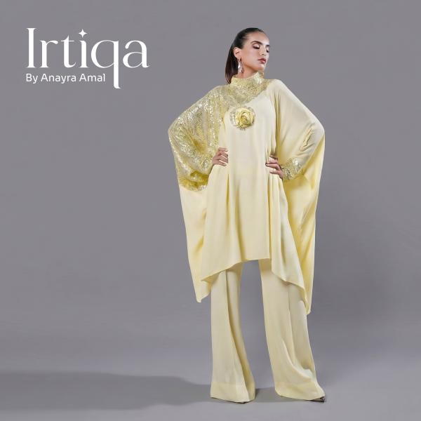 Asymmetric Sequin Kaftan Tunic & Trouser Set