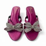 Glamour Satin Bow Block Heel