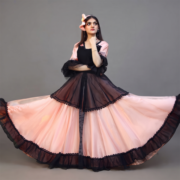 Blush & Noir Layered Anarkali Suit