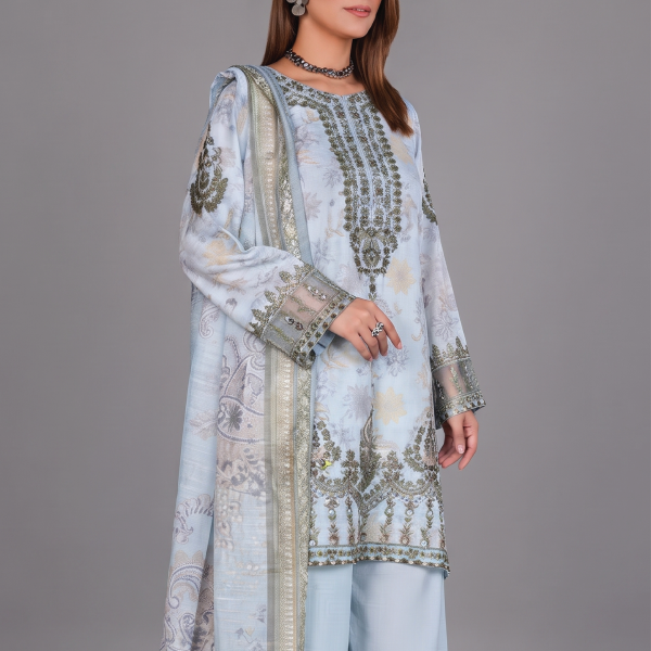 Celestial Frost Embroidered 3-Piece Suit