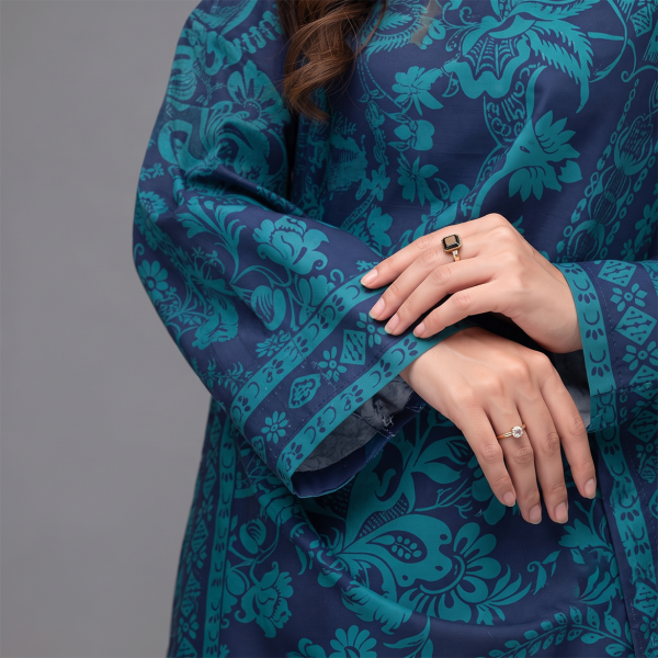 Azure Bloom Printed 2-Piece Lawn Suit