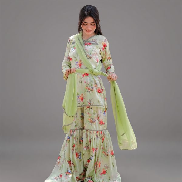 Sage Bloom Floral  Suit