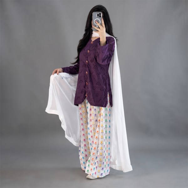 Blossom Charm Kurta & Printed Farshi Shalwar
