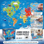 48-Piece National and World Map Puzzle for Intellectual Development, Hands-On Ability Puzzle Toy for 3-4-5-Year-Old Babies