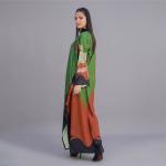 Elegant Green Printed Kaftan Dress for Women
