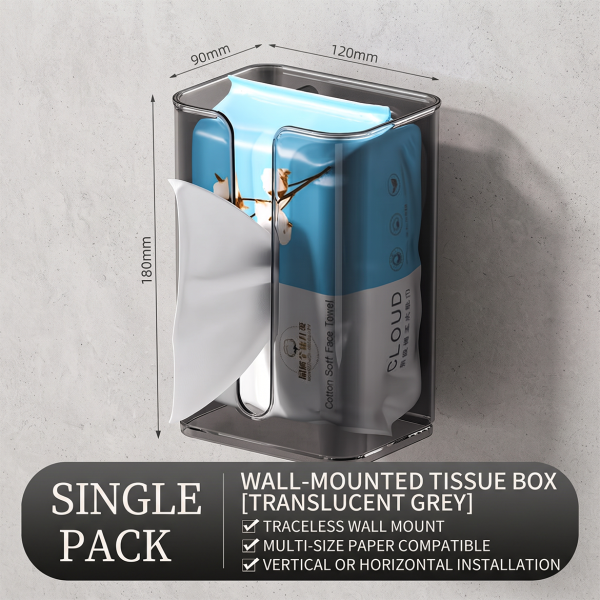 Suction Cup Tissue Box Toilet Wall-mounted Wipe Wet Wipe Storage Box Toilet Punch-free Paper Box Roll Rack