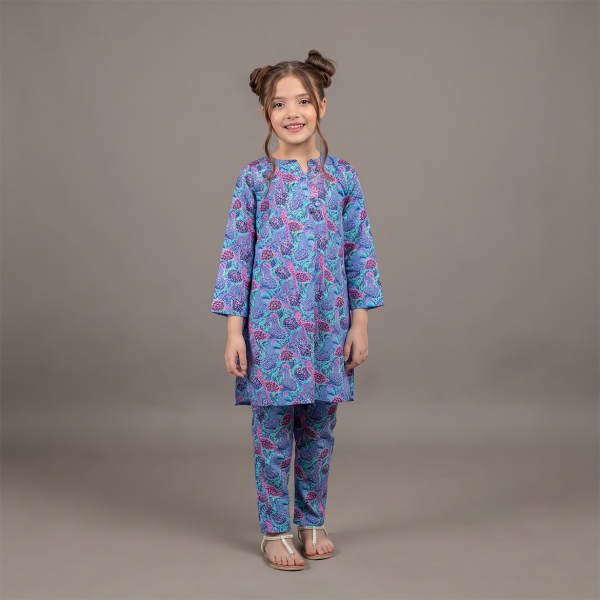 Azure Blossom Printed Kurta & Trouser