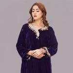 Majestic Grape Purple Velvet Tunic with Ornate Coin & Leaf Embellishments