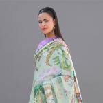 Botanical Meadow Silk Saree Set