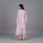 Lilac Embellished Net Kurta Suit with Dupatta