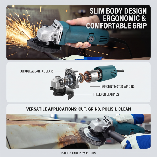 Handheld Small Angle Grinder Household Grinder Polishing Cutting Machine Electric Handheld Grinder Electric Grinder