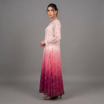 Embroidered Pink Ombré Maxi Dress