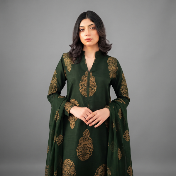 Emerald Royale Printed Kurta Set