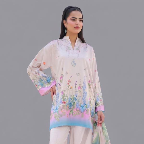 Serene Pastel Floral Three-Piece Suit