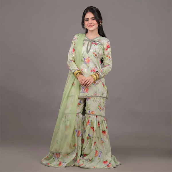 Sage Bloom Floral  Suit