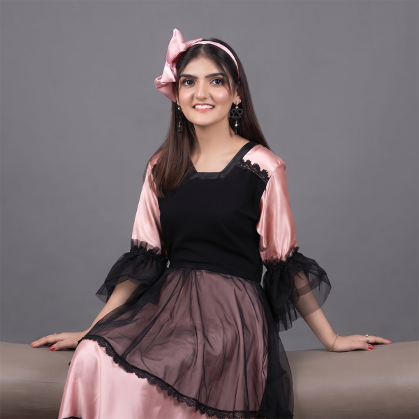 Blush & Noir Layered Anarkali Suit