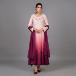 Embroidered Pink Ombré Maxi Dress