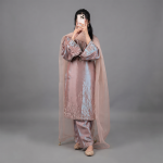 Blush Rose Metallic Embroidered Suit