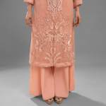 Blush Serenity Ruffled Organza Formal Suit with Intricate Embroidery