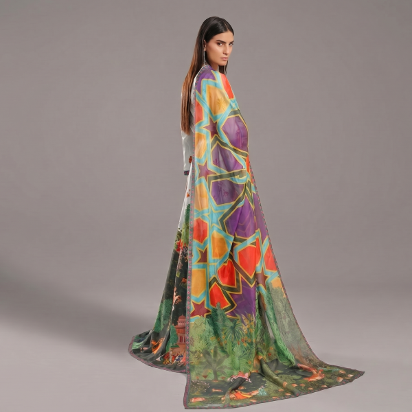 Elegance in Heritage Pictorial Scenic Anarkali