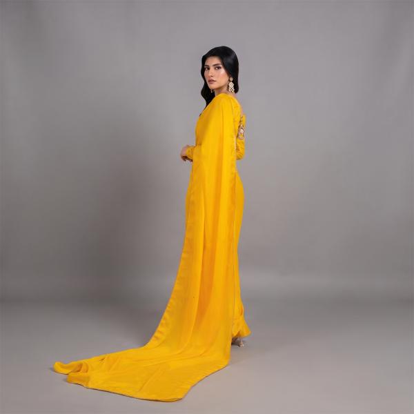 Sunlit Marigold Grace Drape Saree