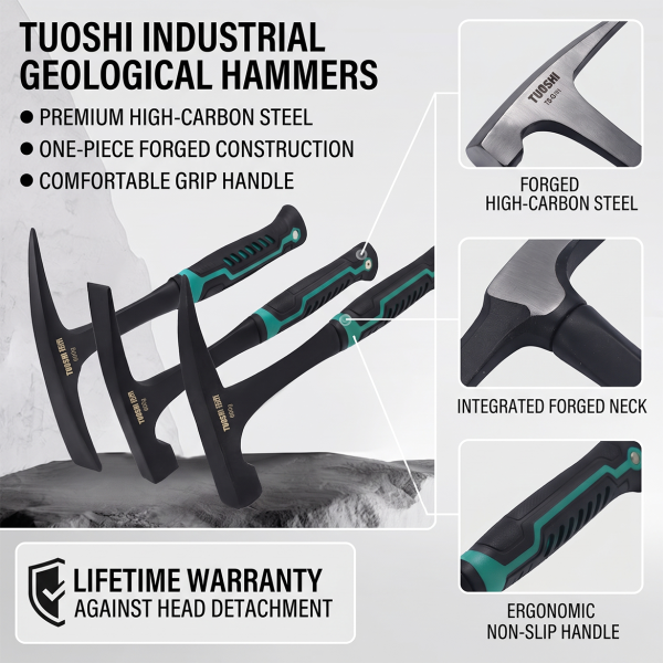 Geological Hammer, Exploration Hammer, Tool, Sheet Metal Hammer, Small Iron Hammer, Pointed Head Integrated Duckbill Hammer, Ice Breaking, Welding Slag Removal, Wall Knocking