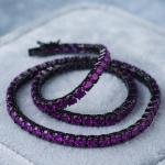 Orenoor Purple Gemstone Tennis Bracelet