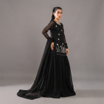 Midnight Blossom Embroidered Sharara Suit