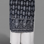 Charcoal Black Traditional Monochrome Kurti – 2-Piece Printed Set