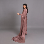 Mocha Luxe Satin Saree
