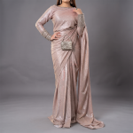 Champagne Starlight Drape Saree