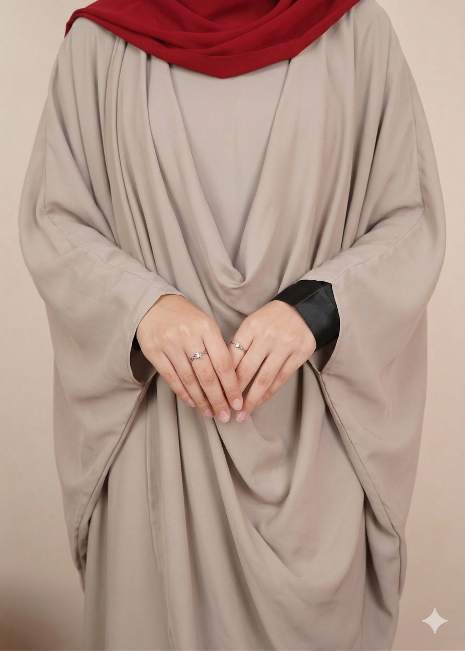 Elegant Drape Batwing Abaya – Silk-Finish Modest Wrap