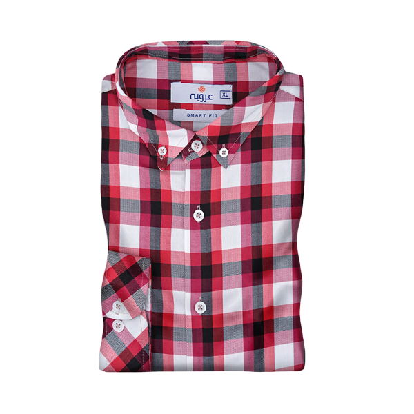 Red and White Check Casual Shirt