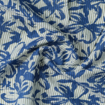 Blue Leaf Printed Stripes Casual Shirt