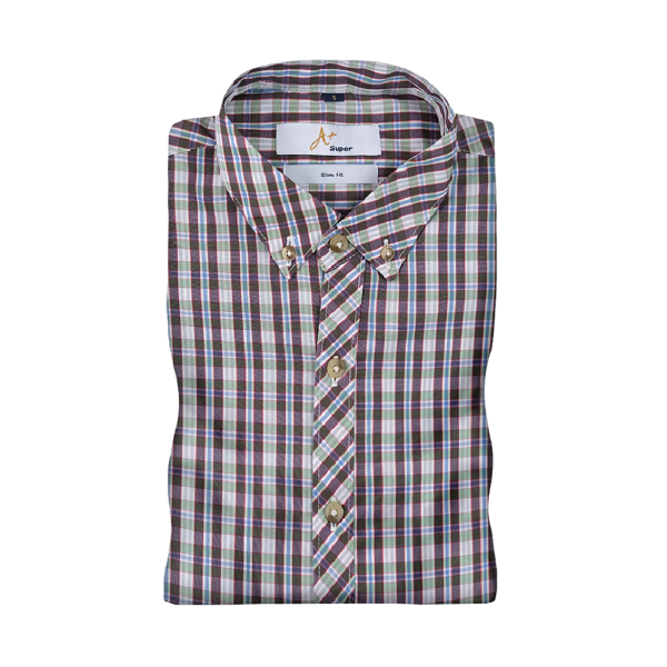 Light Red Green Tartan Casual Shirt