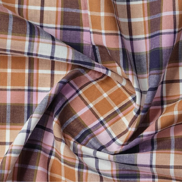 Brown Light Pink Plaids Casual Shirt