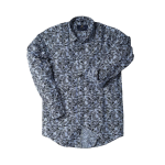 Black Leaf Printed Stripes Casual Shirt