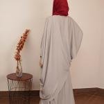 Elegant Drape Batwing Abaya – Silk-Finish Modest Wrap