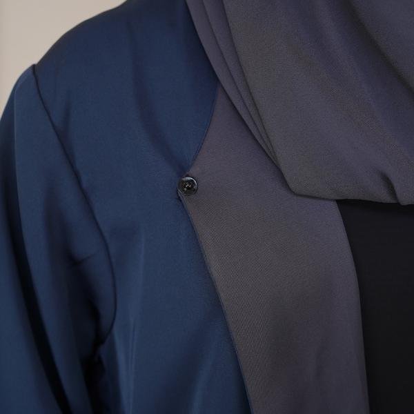 Dual-Tone Contrast Open Abaya