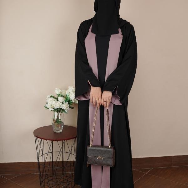 Two-Tone Piping Abaya