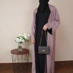 Two-Tone Piping Abaya