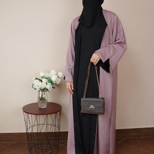 Two-Tone Piping Abaya
