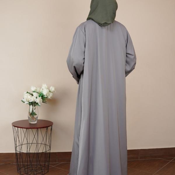 Olive Green & Sage Contrast Open Abaya